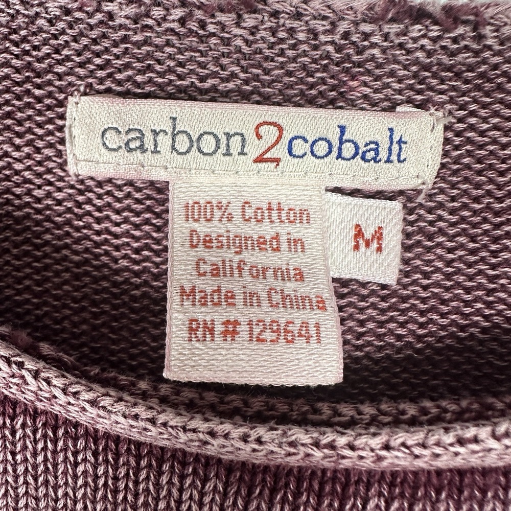 Carbon 2 Cobalt Thermal Top Womens Size Medium Wine Burgundy Crewneck Curved Hem - Picture 4 of 4